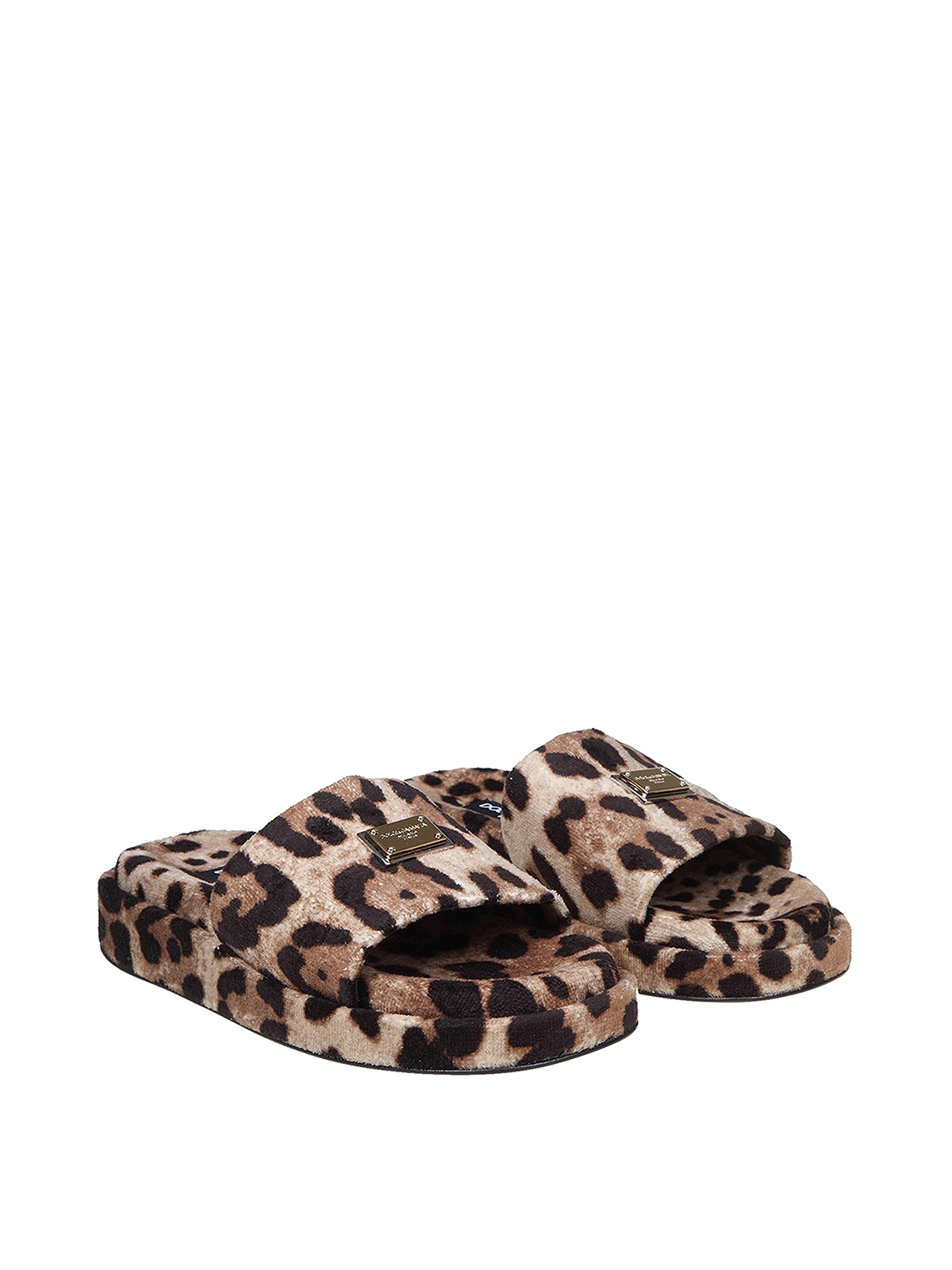 Shop Dolce & Gabbana Leopard Print Sponge Sandals In Animal Print