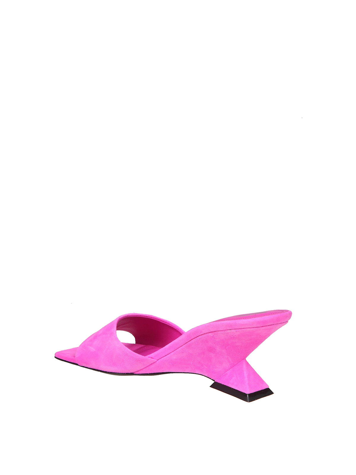 Shop Attico Suede Cheope Sandalswith Wedge In Pink
