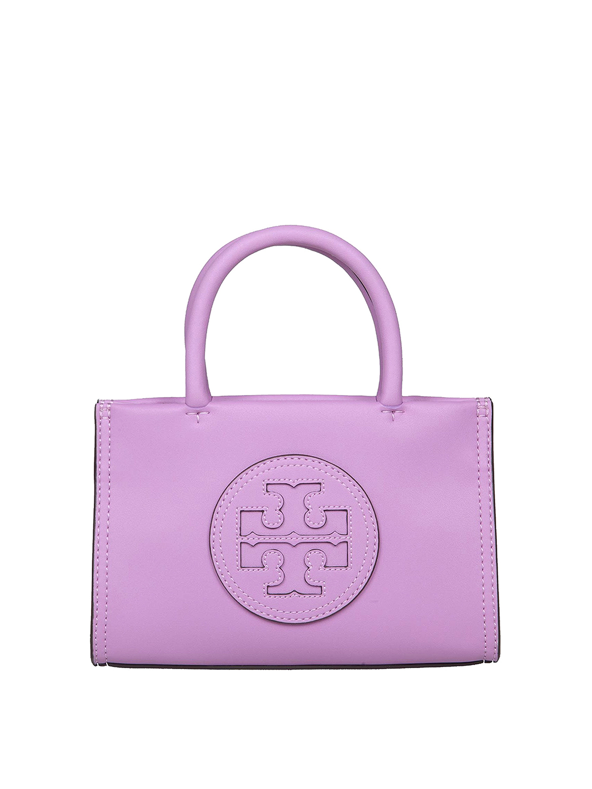 Tory Burch Ella Front Logo Leather Bag In Pink