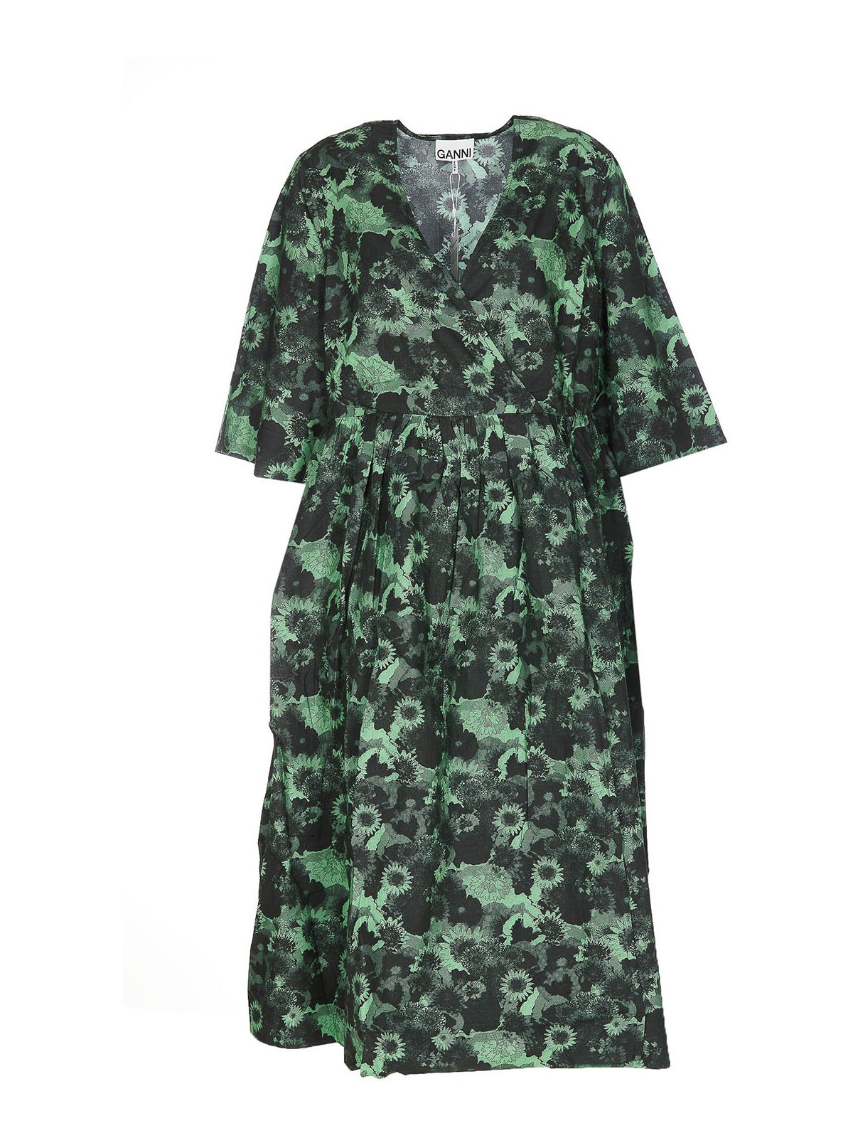 Ganni Floreal printes maxi dress - Green - Women|F7569484 Ganni Floreal printes maxi dress - Green - Women|F7569484