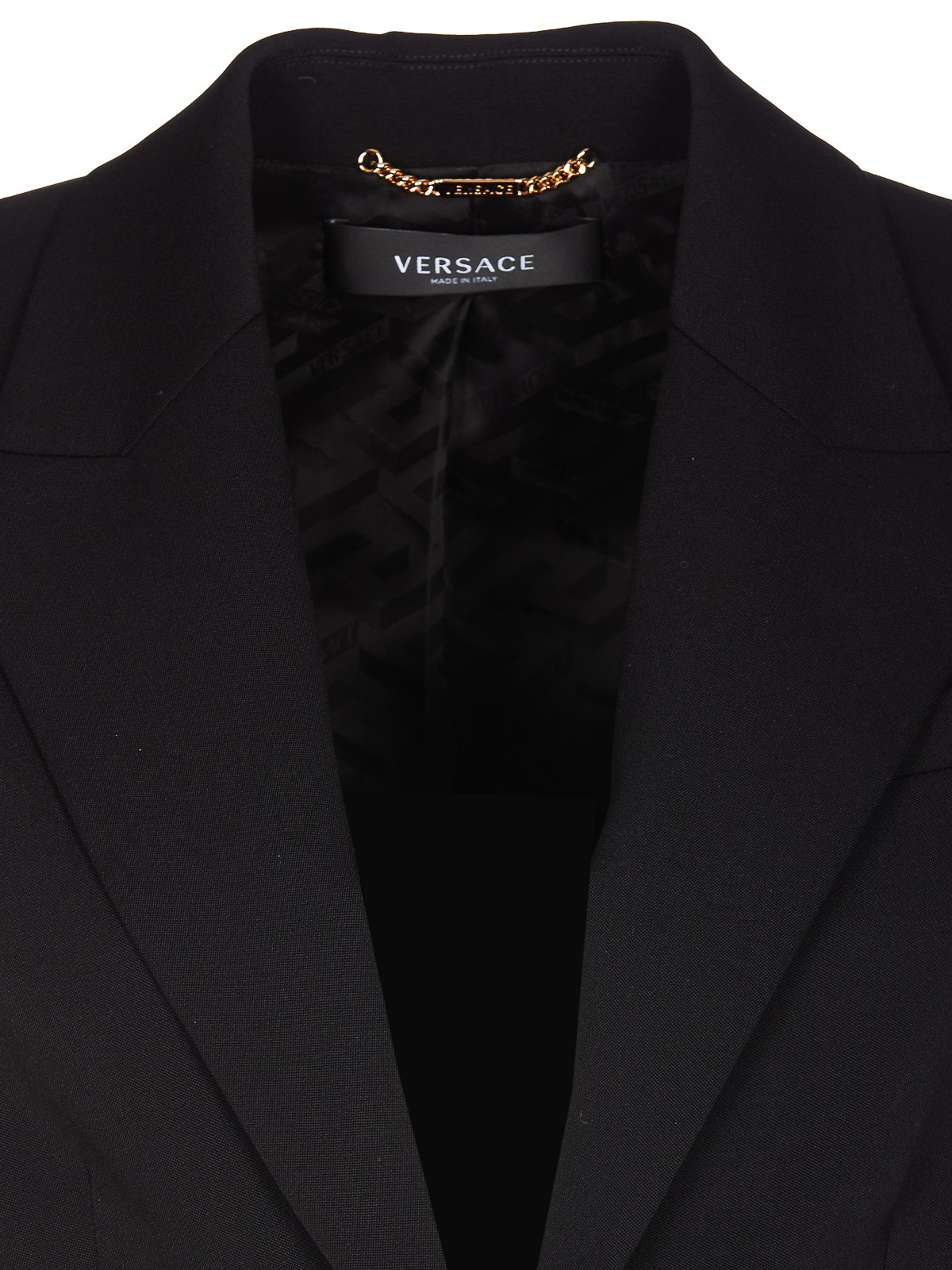 Shop Versace Single Breasted Jacket With Reverse Detail In Negro
