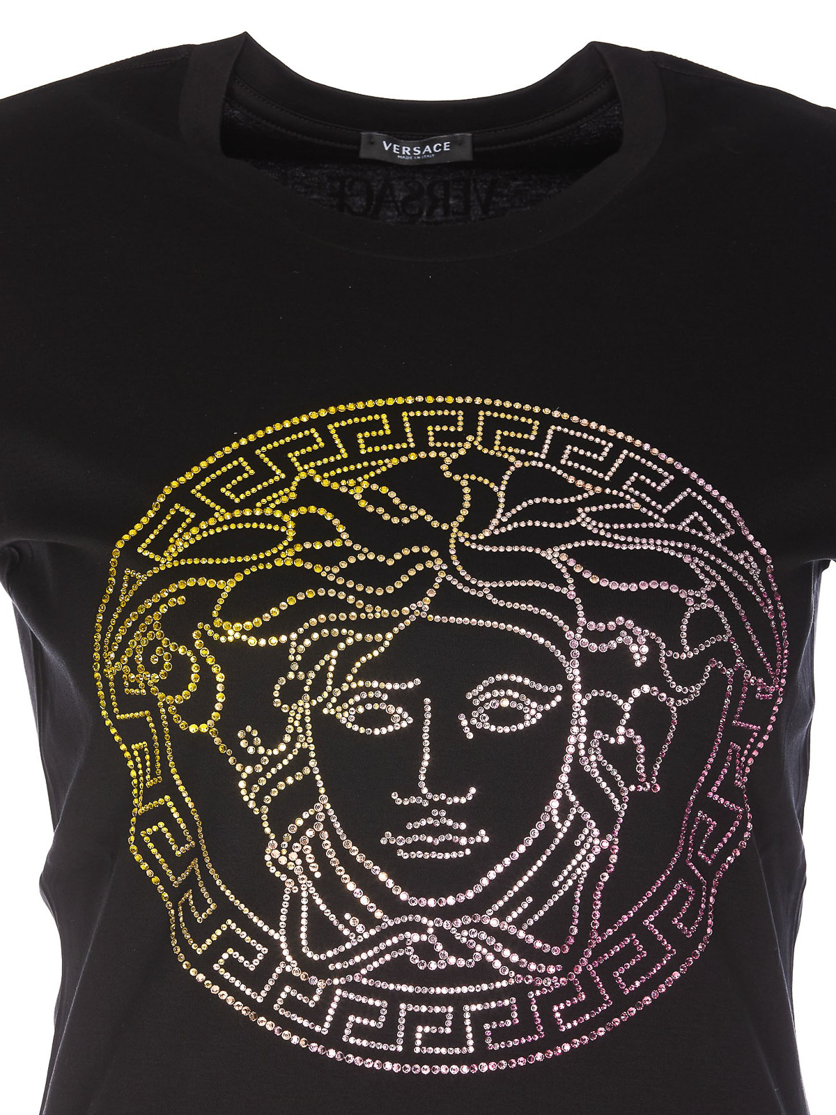 Versace T-shirt with crystals details - Black
