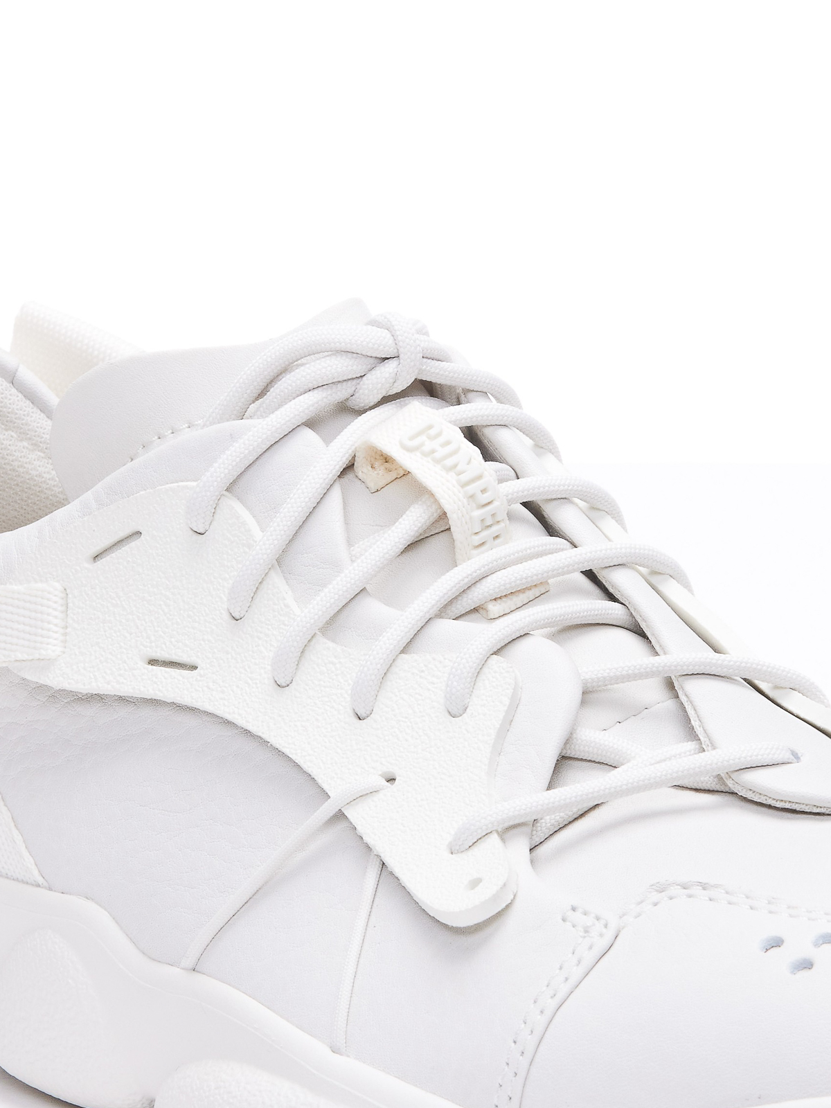 Shop Camper Detailed Karst Leather Sneakers In White