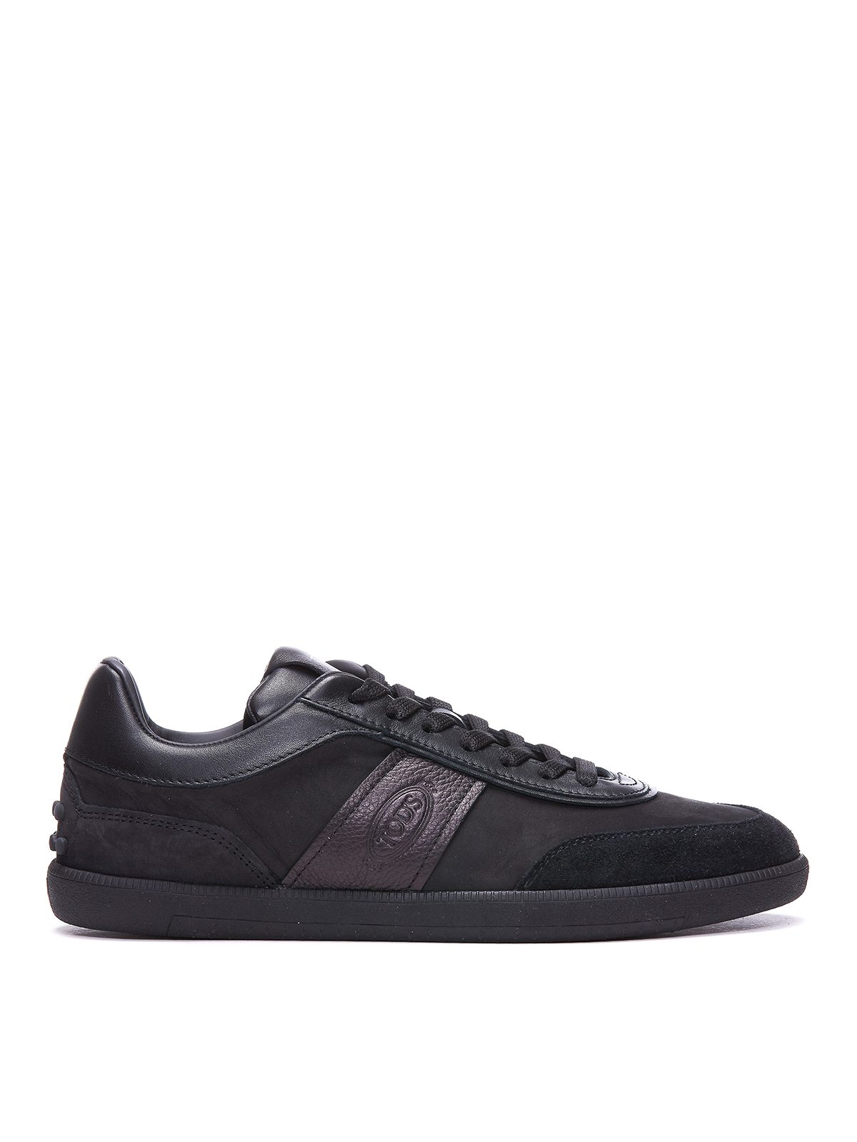 Tod's Suede And Leather Sneakers In Black
