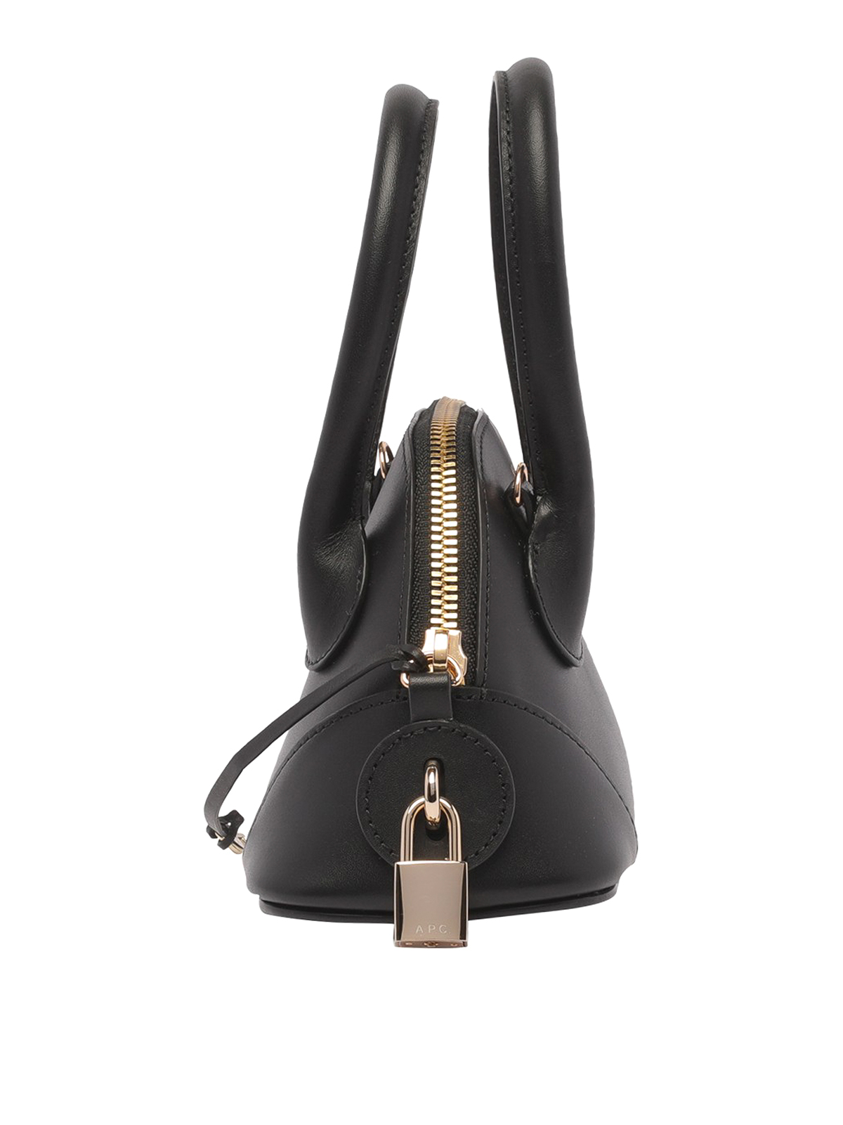 Shop Apc Emma Mini Leather Bag With Logo In Black