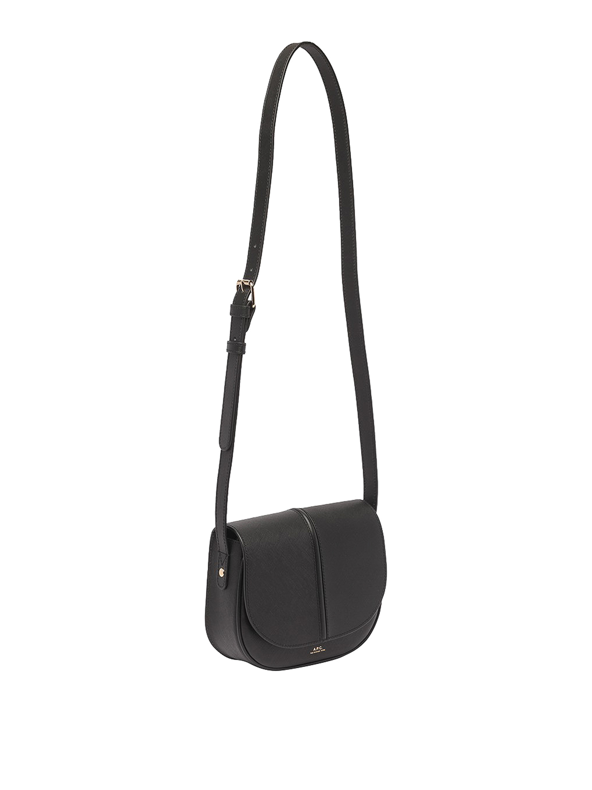 Shop Apc Betty Leather Bag With Logo In Black