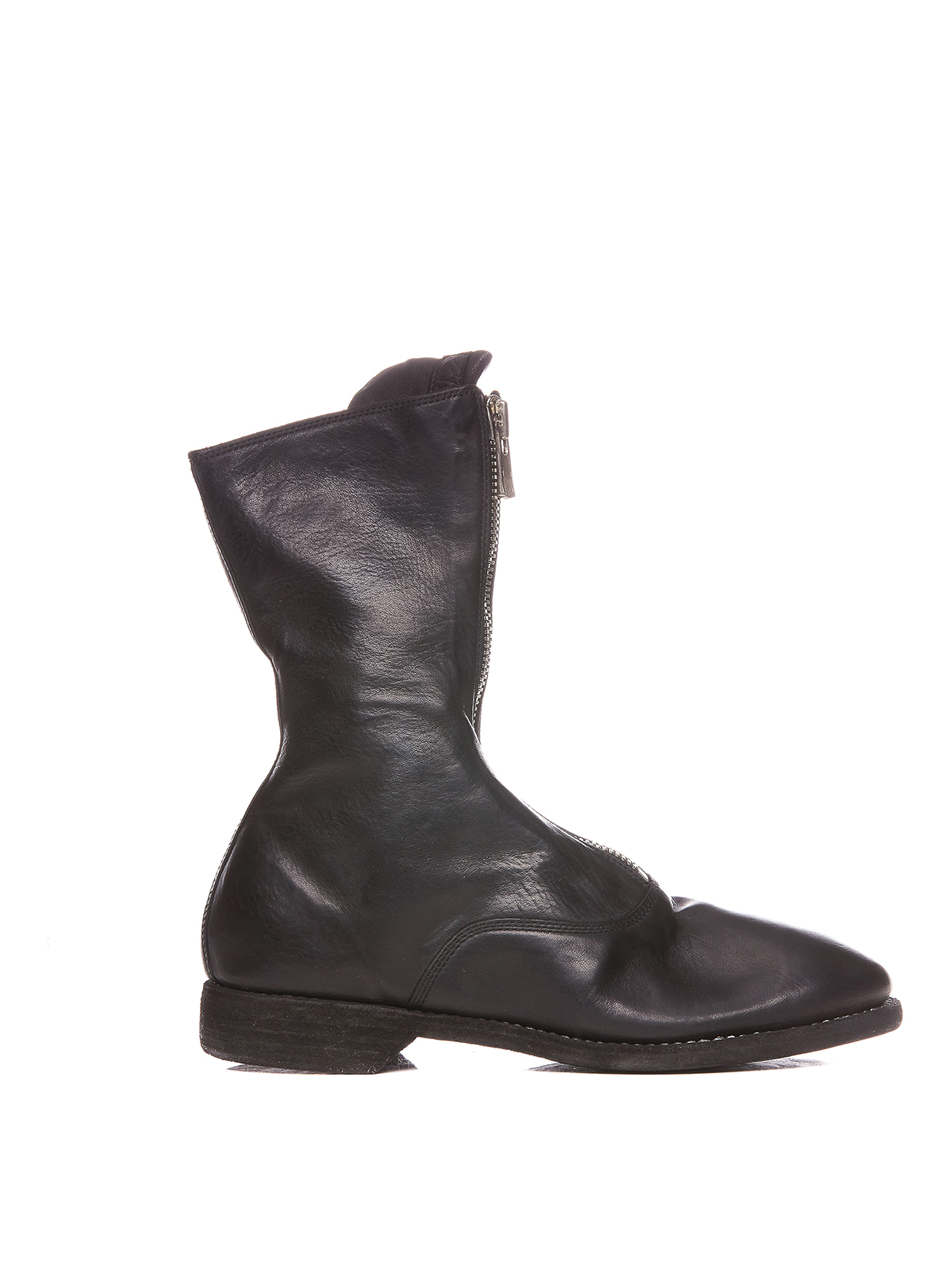 Guidi Front Zipped Soft Leather Boots In Black