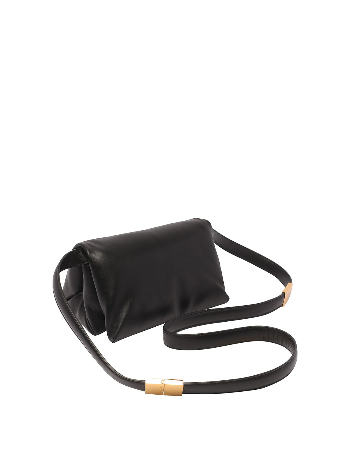 Shop Marni Logo Leather Bag With Snap Clousure In Negro