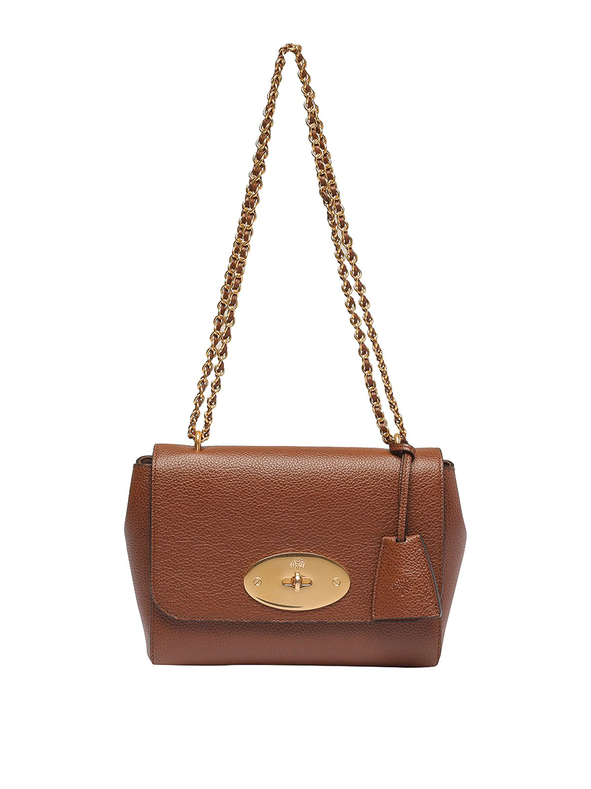Mulberry Leather Bag With Turn Lock Closure In Brown