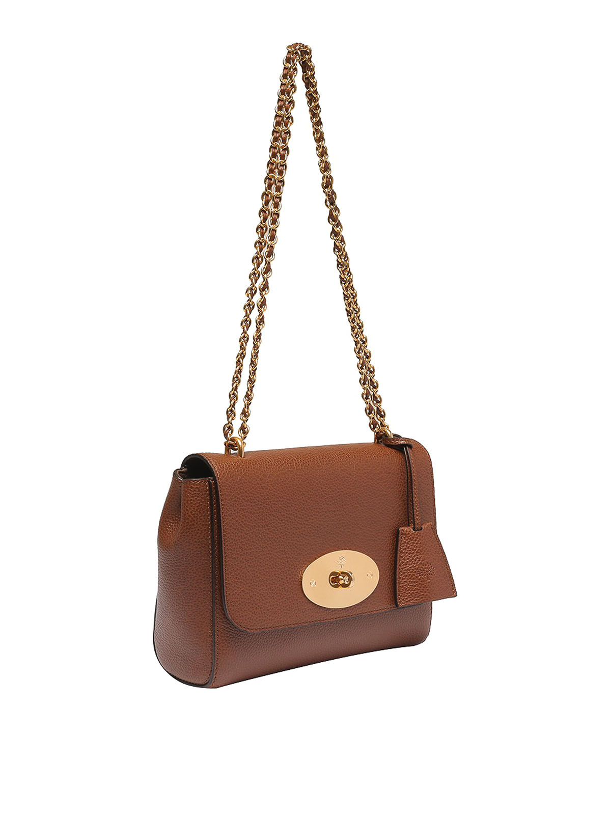 Shop Mulberry Leather Bag With Turn Lock Closure In Brown