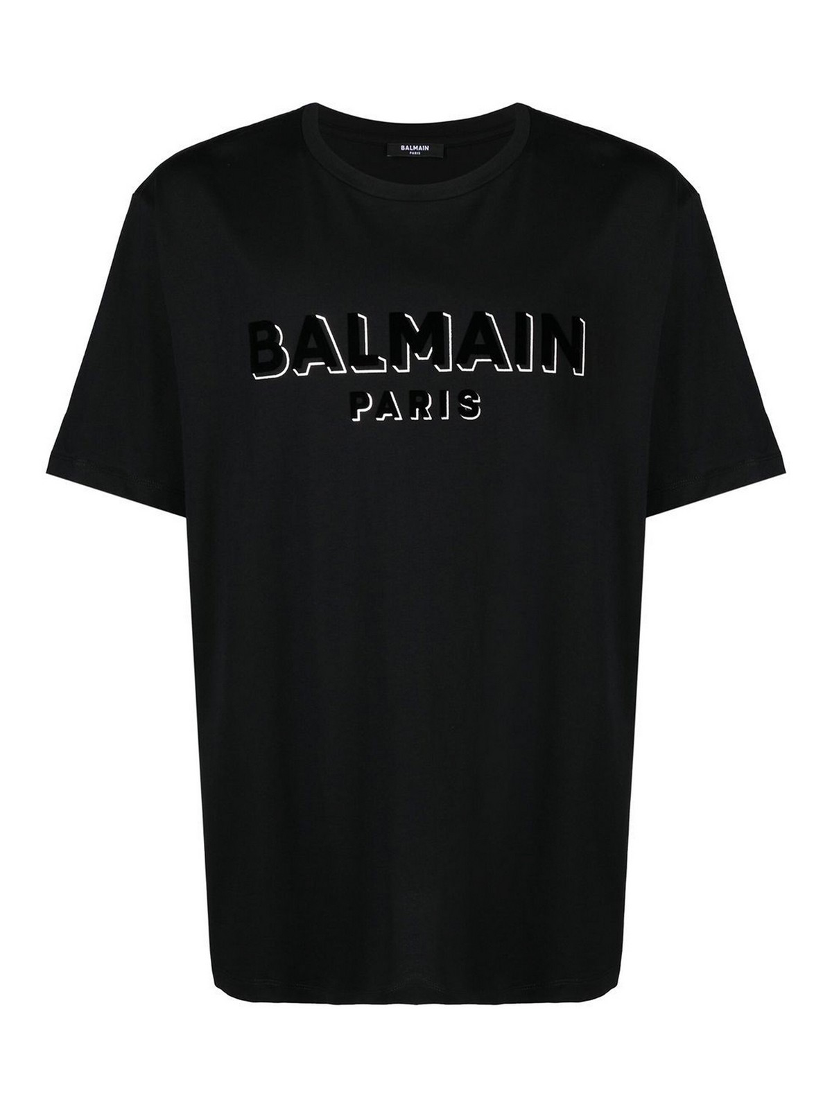 Balmain Logo-patcht-shirt In Negro