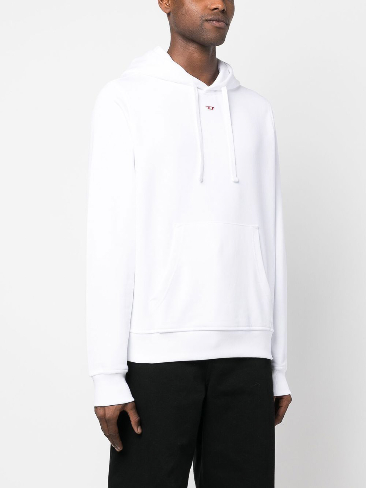 Shop Diesel Logo-print Pullover Hoodie In White