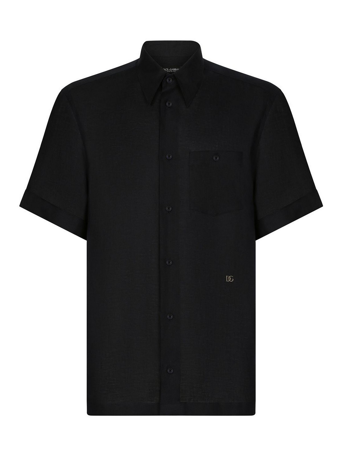 Shop Dolce & Gabbana Logo-detail Short-sleeve Shirt In Blue