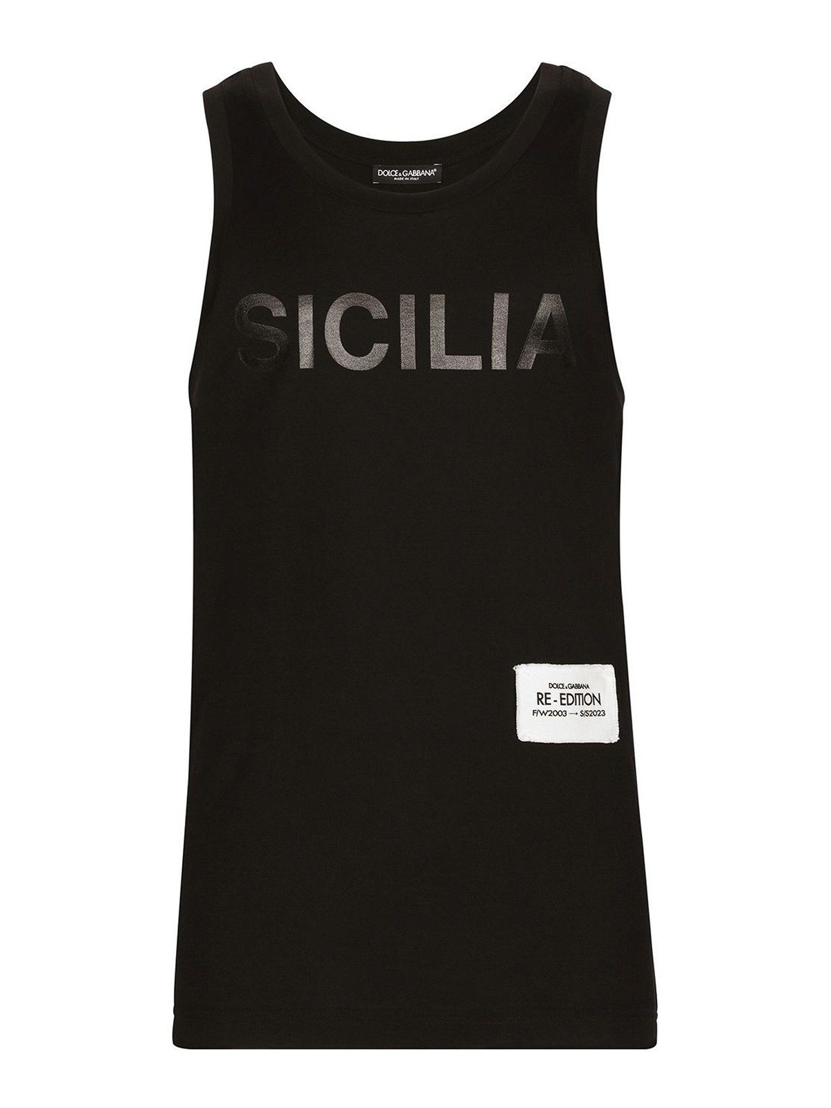 Shop Dolce & Gabbana Logo-patch Cotton Vest In Black