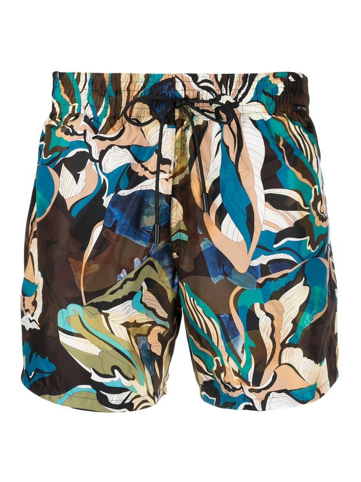 Etro Abstract-print Drawstring Swim Shorts In Multicolor
