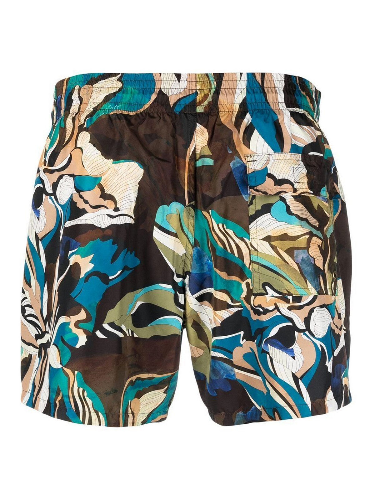 Shop Etro Abstract-print Drawstring Swim Shorts In Multicolor