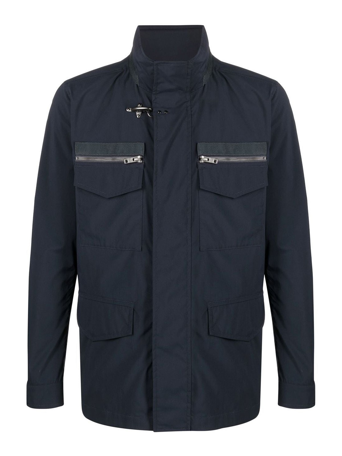 Shop Fay Multiple-pocket Zip-fastening Jacket In Blue