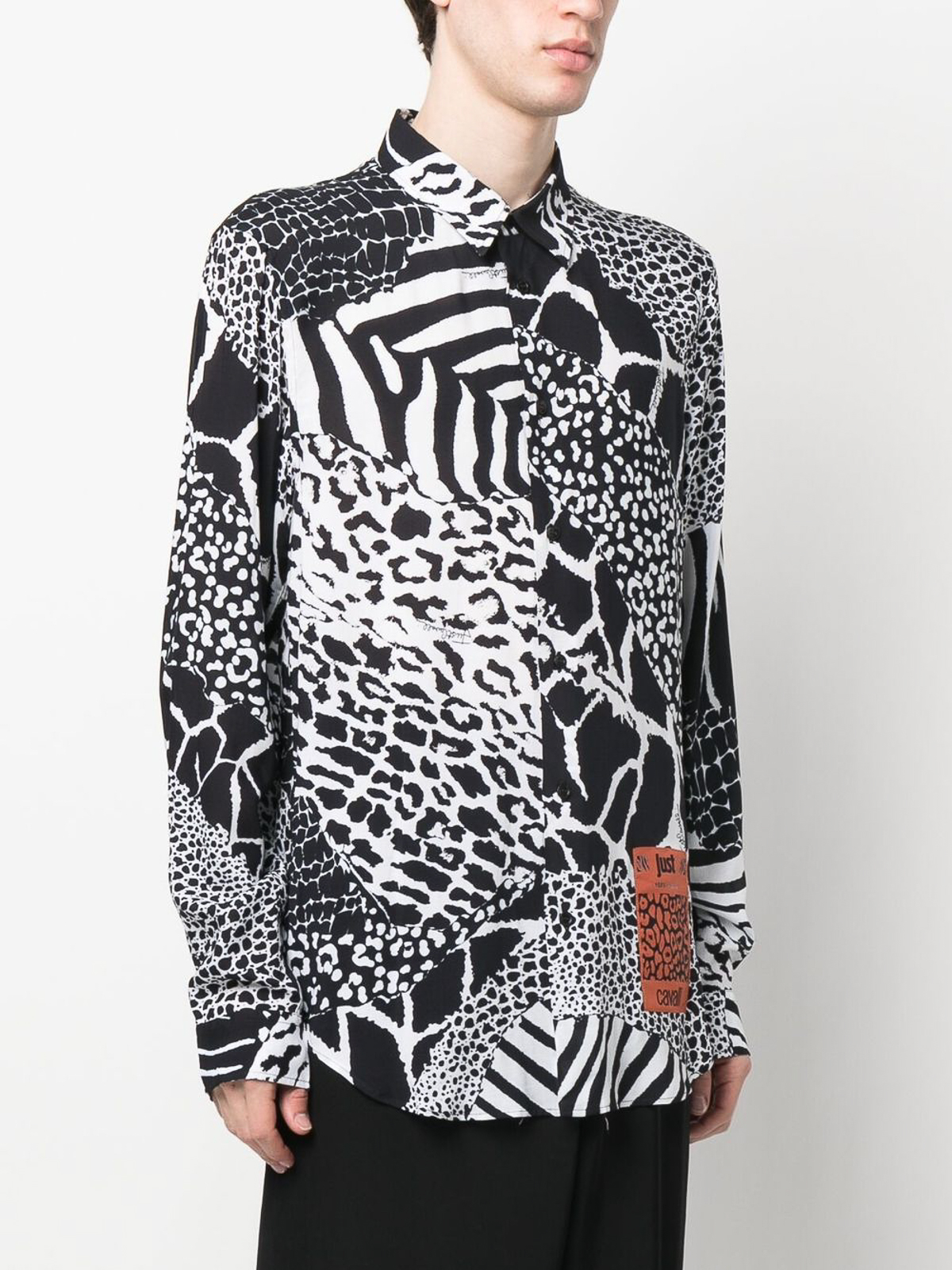 Just Cavalli Zebra-print long sleeved shirt|74OBL2S6NS246899