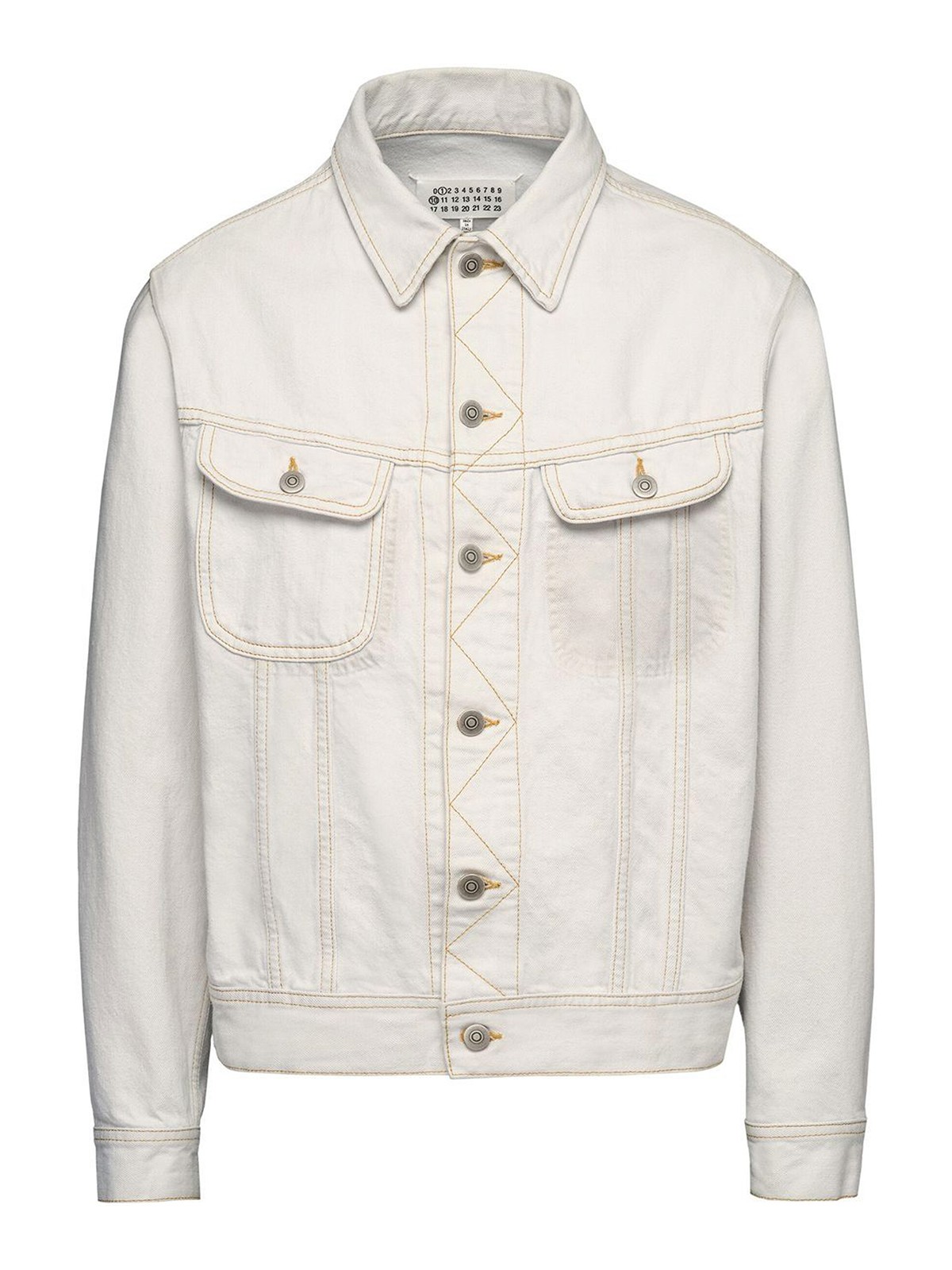 Shop Maison Margiela Cotton Denim Jacket In White
