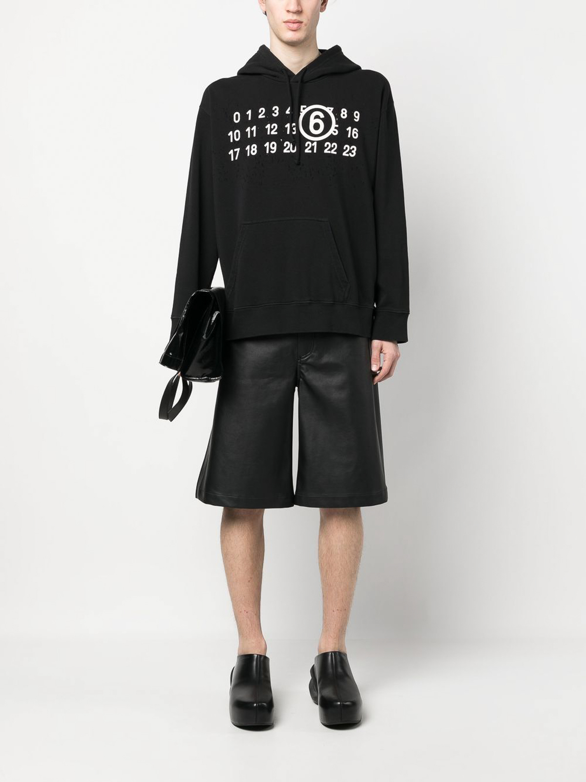 MM6 Maison Margiela Logo-print detail hoodie