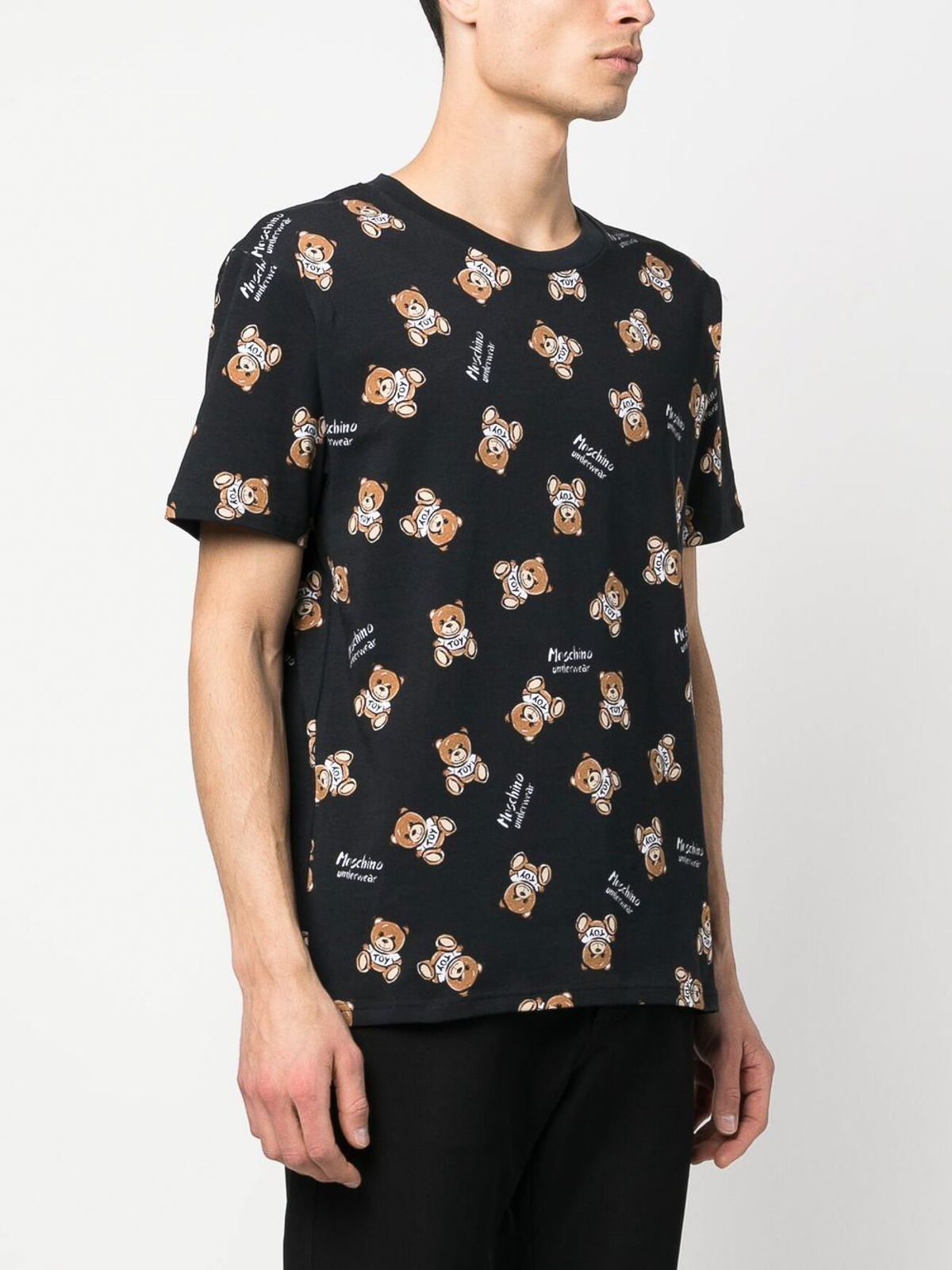 Moschino Teddy print cotton T-shirt - Black - Men | 070244171555
