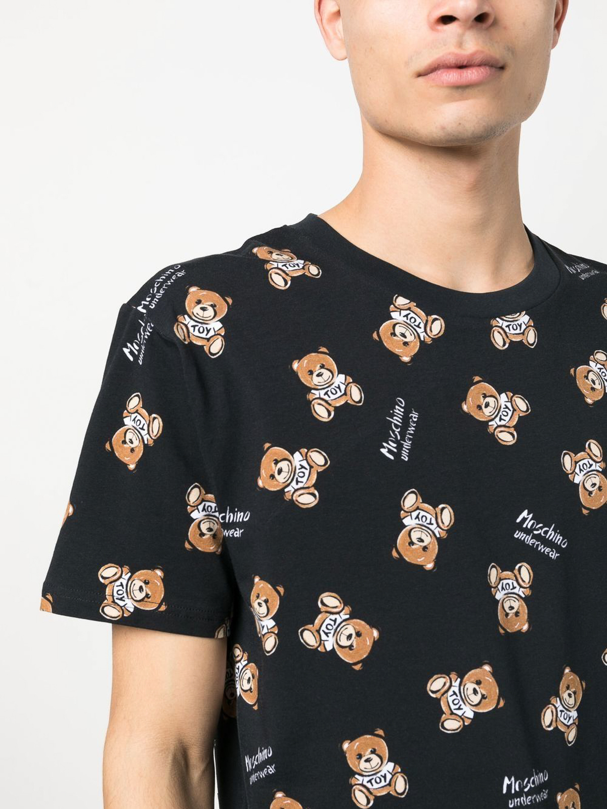 Moschino Teddy print cotton T-shirt - Black - Men | 070244171555