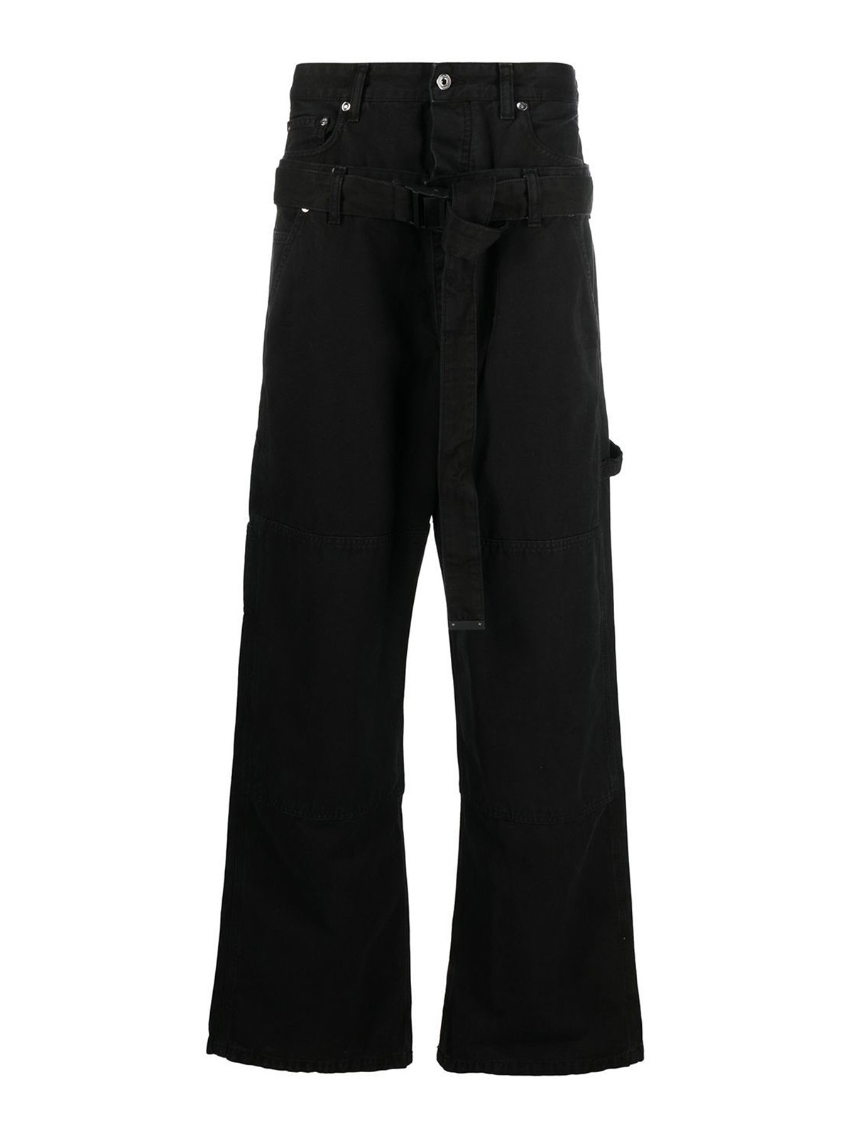 パンツ OFF WHITE Women Straight Pants OWCF017F24FAB0011010 Black WB414 - Women's Bootcut Scrub Pants - White Cross