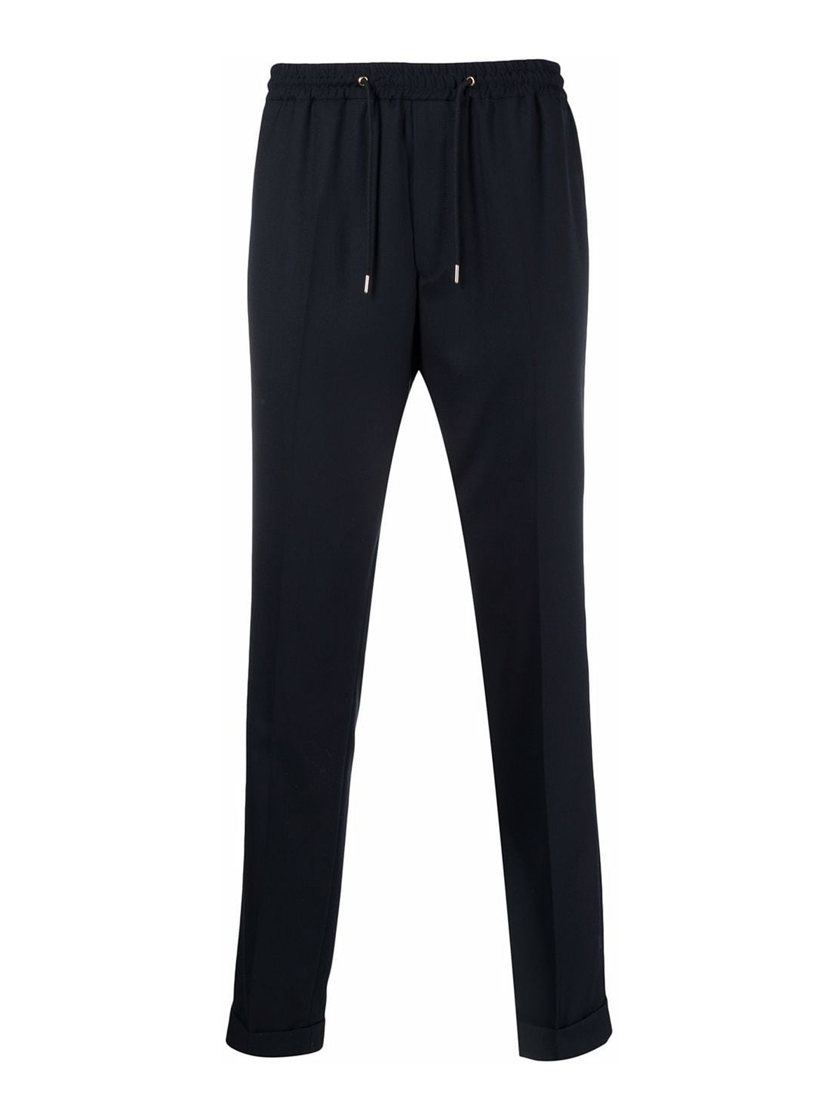 Shop Paul Smith Wool Drawstring Tapered Leg Trousers In Blue