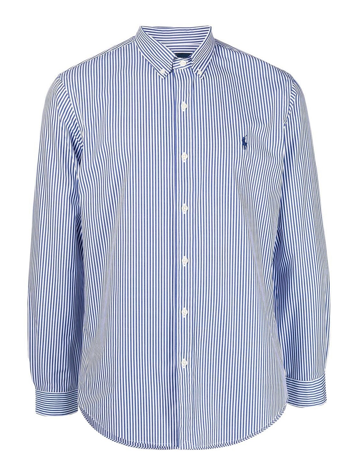 Polo Ralph Lauren Pinstriped Button-down Shirt In Blue