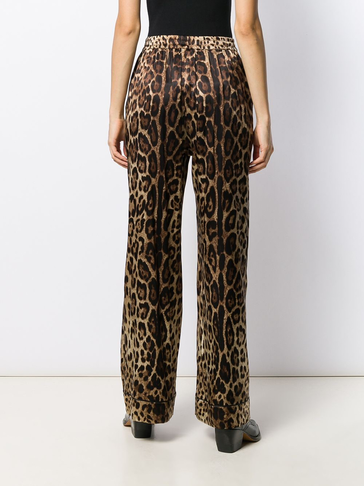 Dolce & Gabbana Leopard-print Straight Trousers In Multi