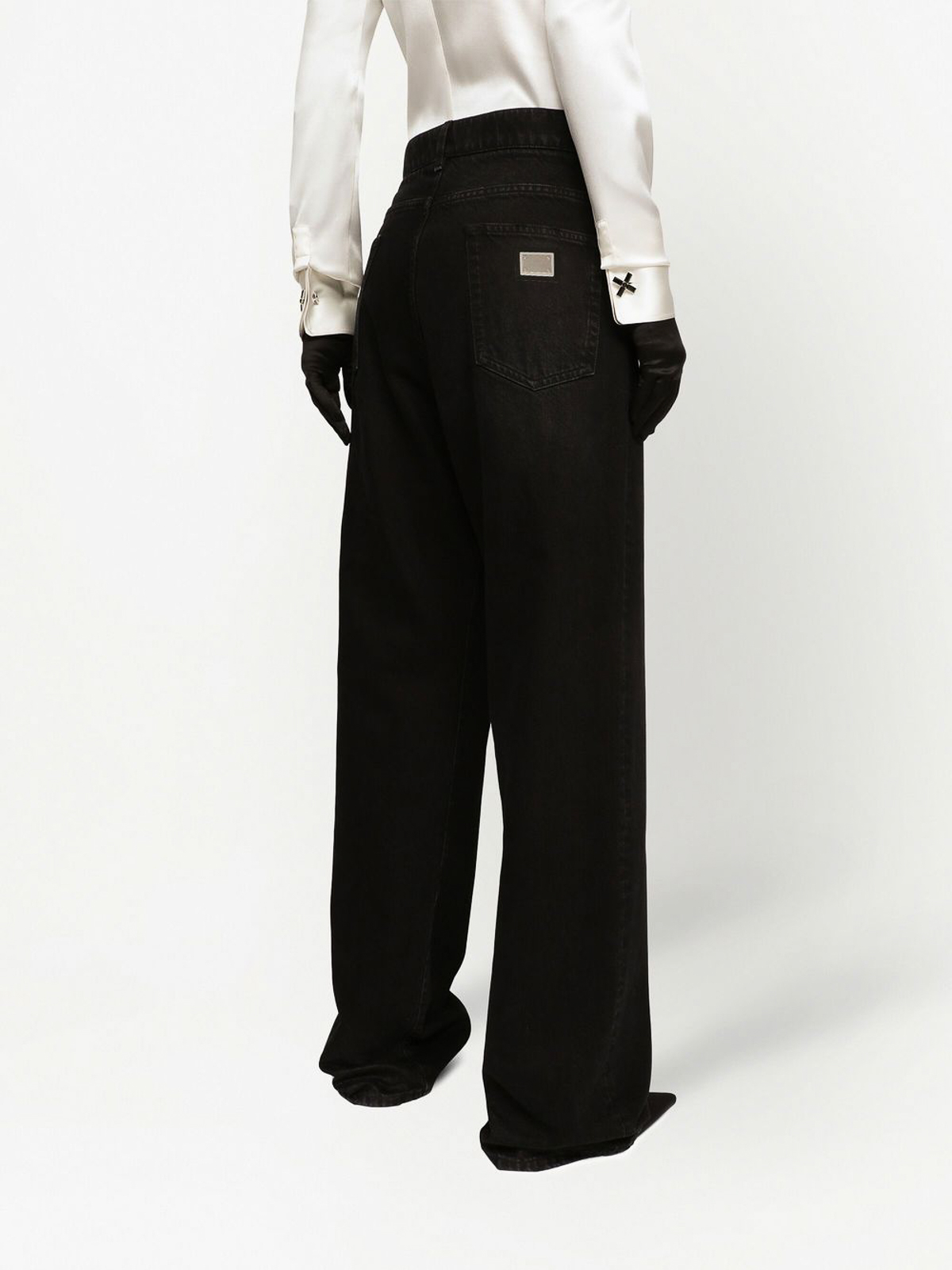 Shop Dolce & Gabbana High-rise Drop-crotch Boyfriend Jeans In Negro