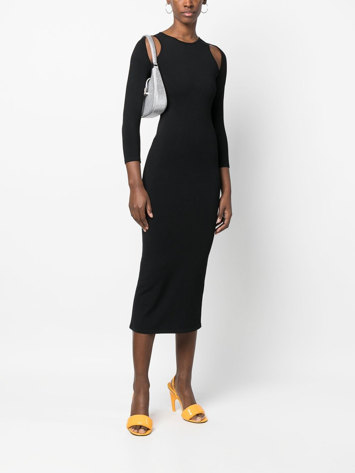 Dsquared2 Black fitted cut-out midi dress|S75CV0599S18168900