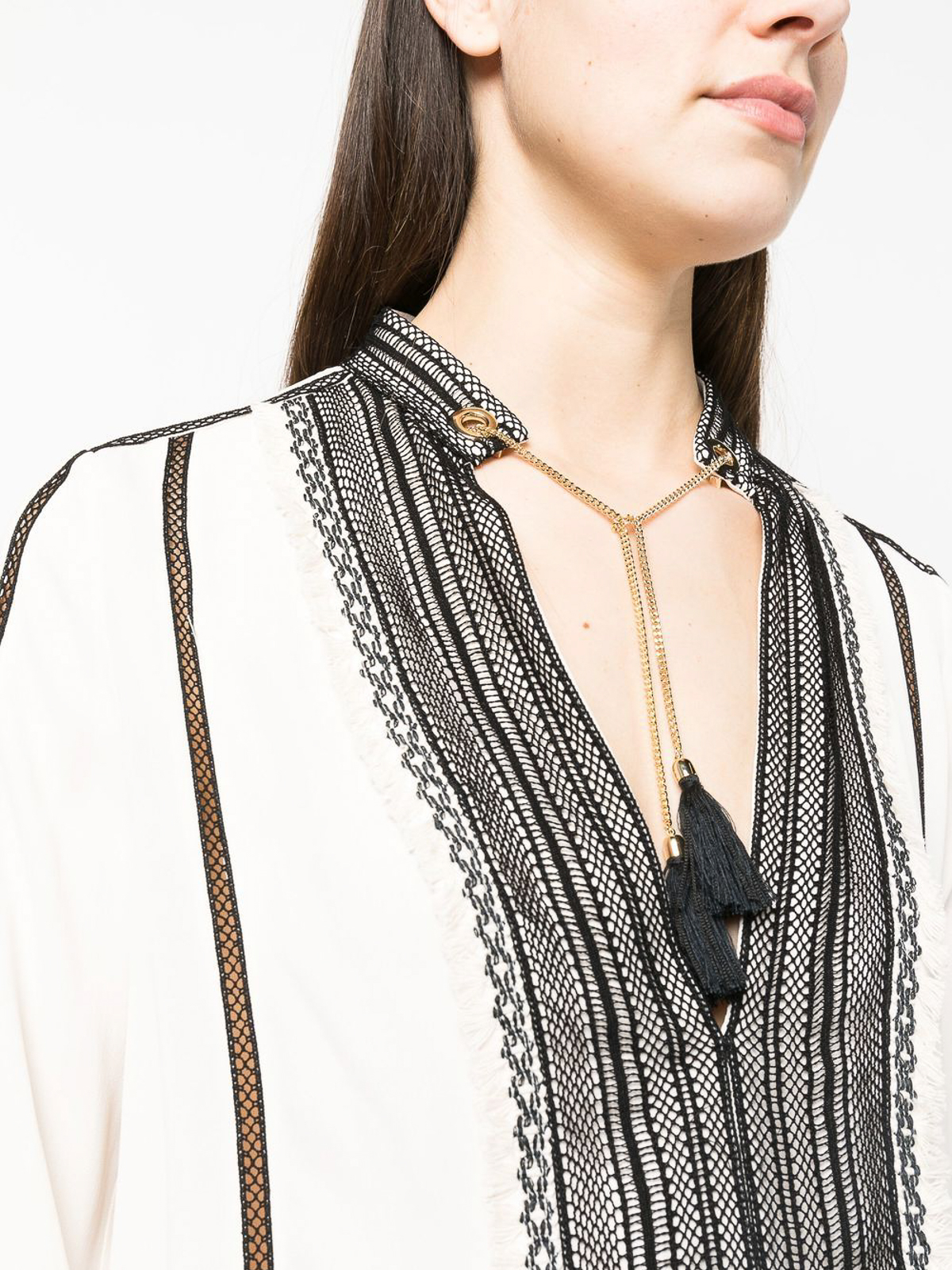 Elisabetta Franchi Tassel-detail long-sleeve shirt