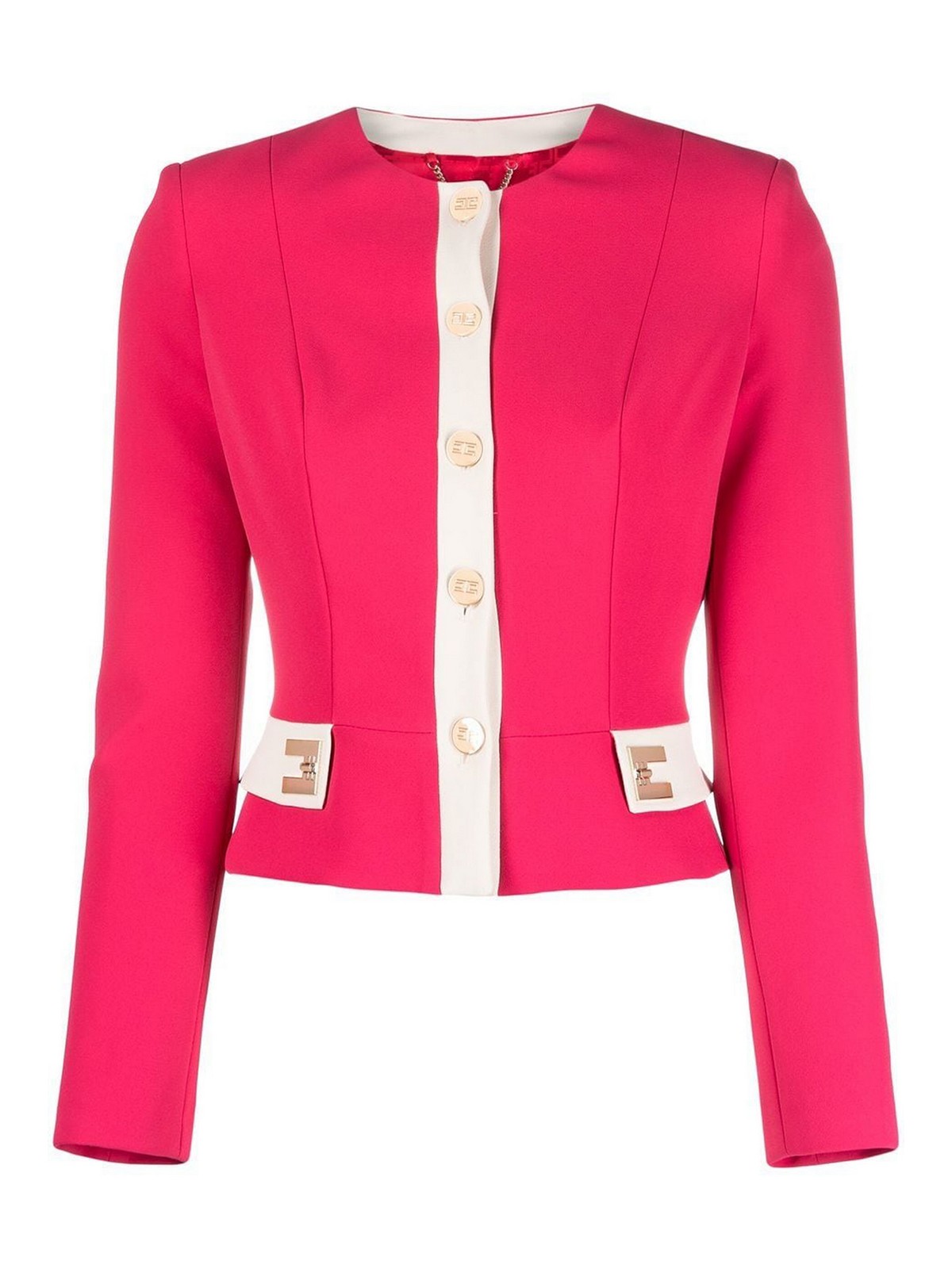 Elisabetta Franchi Giacca Fucsia Corta Giacca Rose Gold Elisabetta