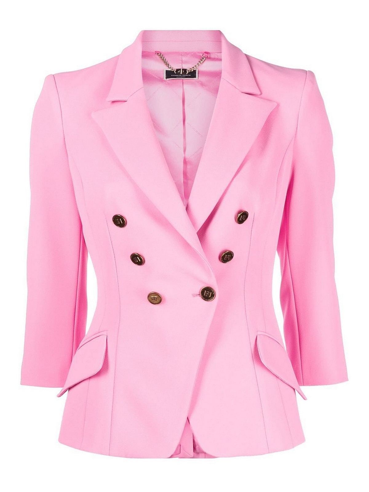 Elisabetta Franchi Double-breasted blazer - Pink|GI04531E2BB3