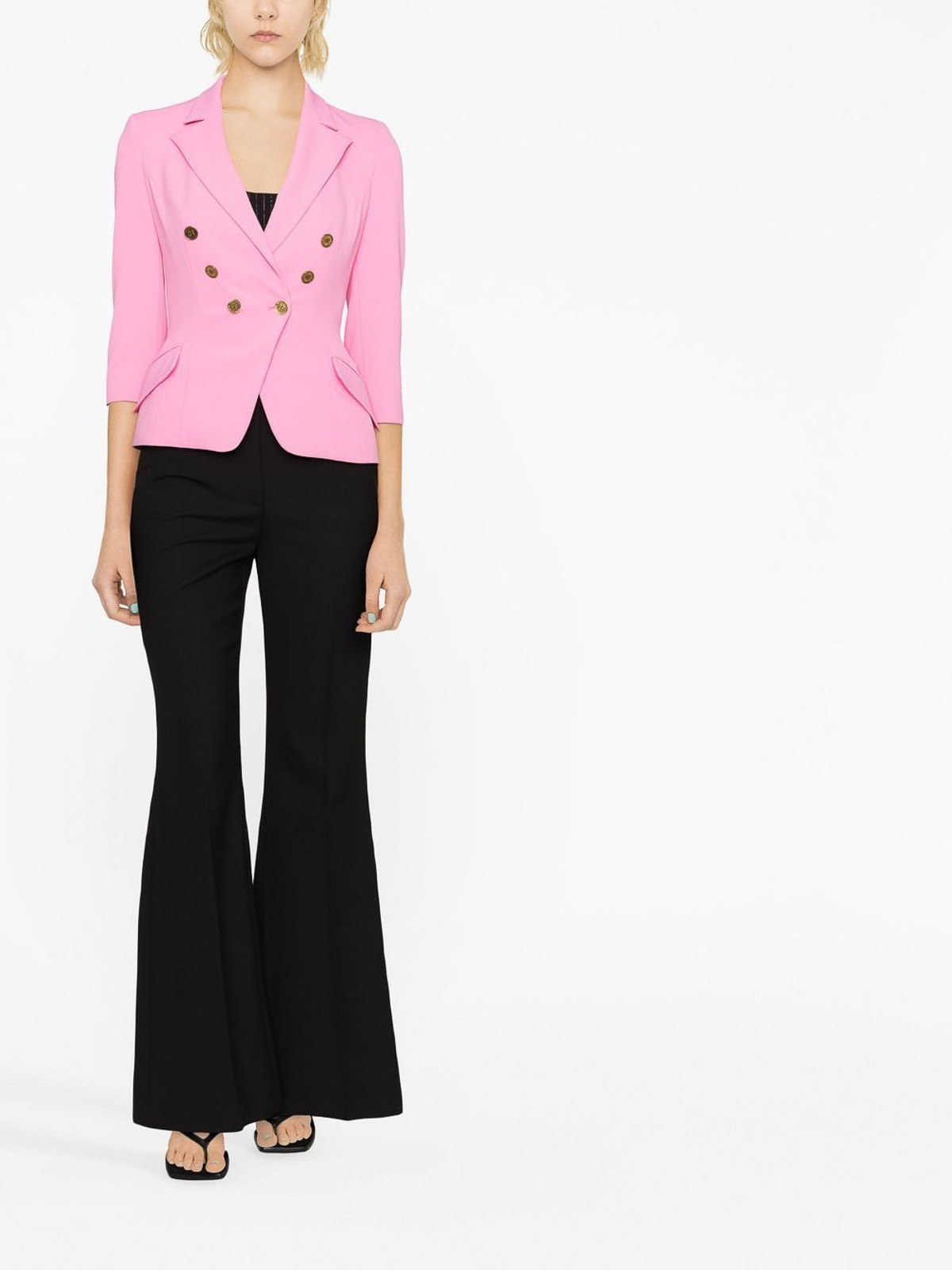 Elisabetta Franchi Double-breasted blazer - Pink|GI04531E2BB3
