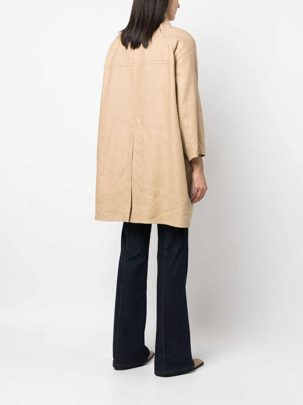 Shop Fay Double-breasted Boxy Coat In Beis