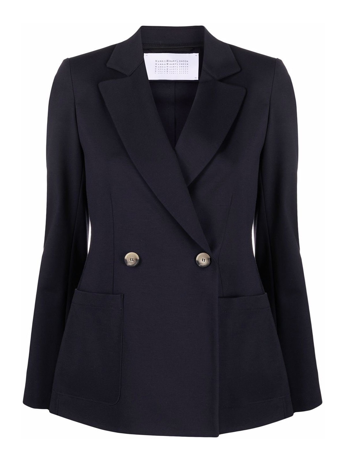 Shop Harris Wharf London Notched-lapel Double-breasted Jacket In Azul