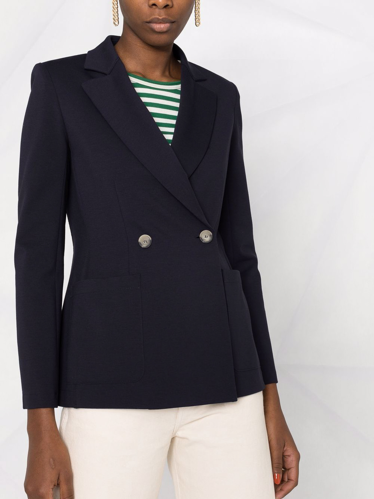 Shop Harris Wharf London Notched-lapel Double-breasted Jacket In Azul