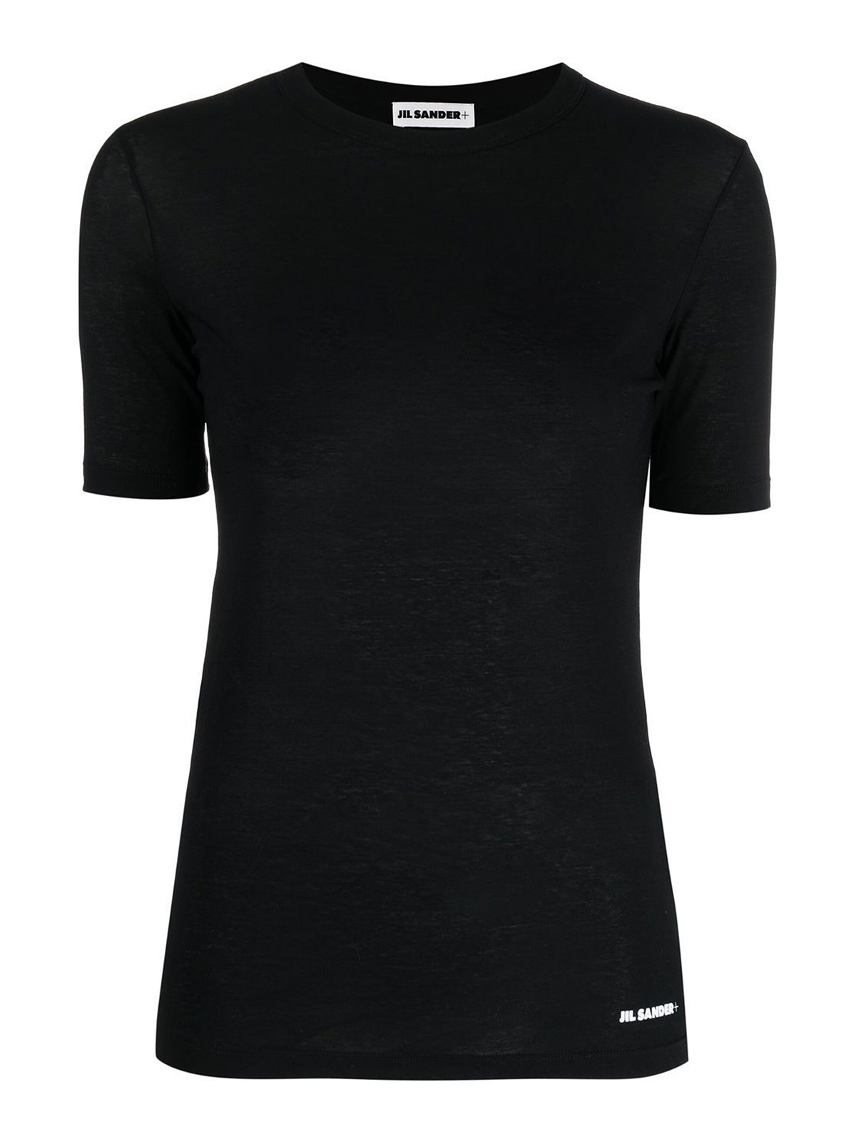 Jil Sander Logo-print Hem T-shirt In Black
