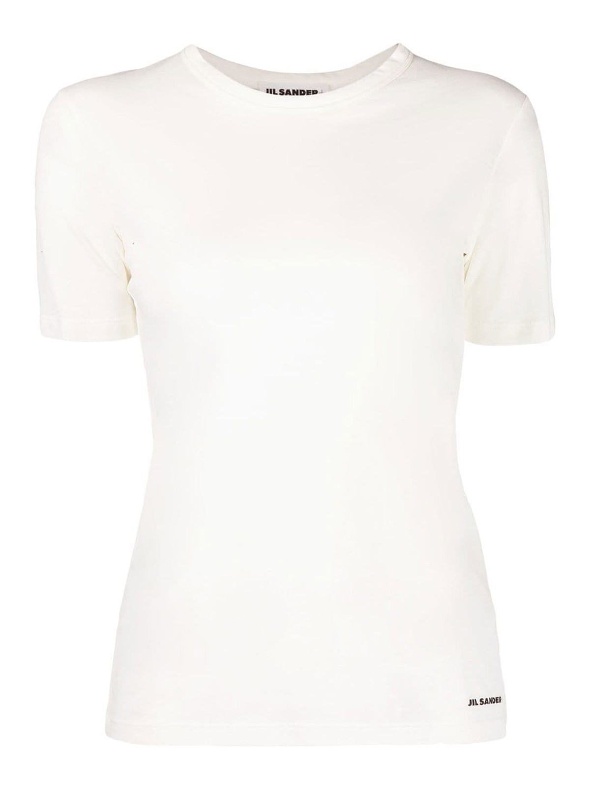 Shop Jil Sander White Round-neck Short-sleeve T-shirt