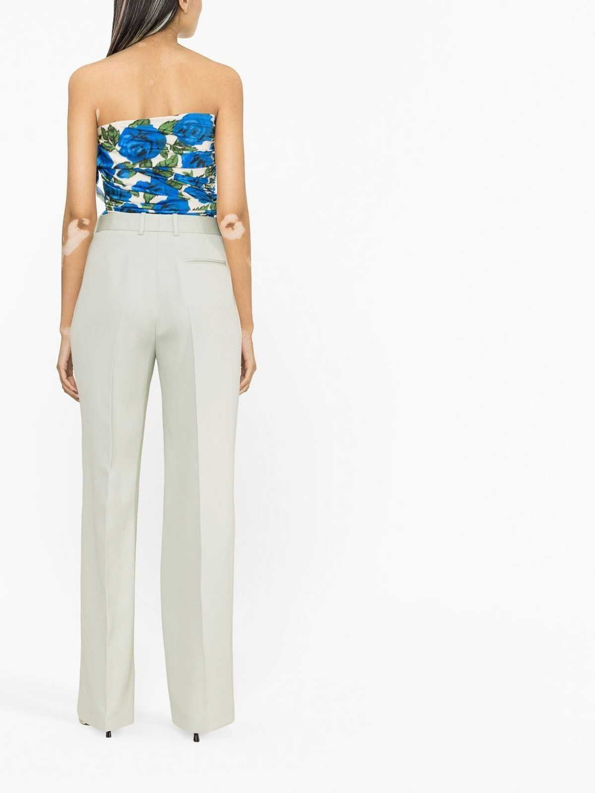 Shop Lanvin High-waisted Tailored Trousers In Green