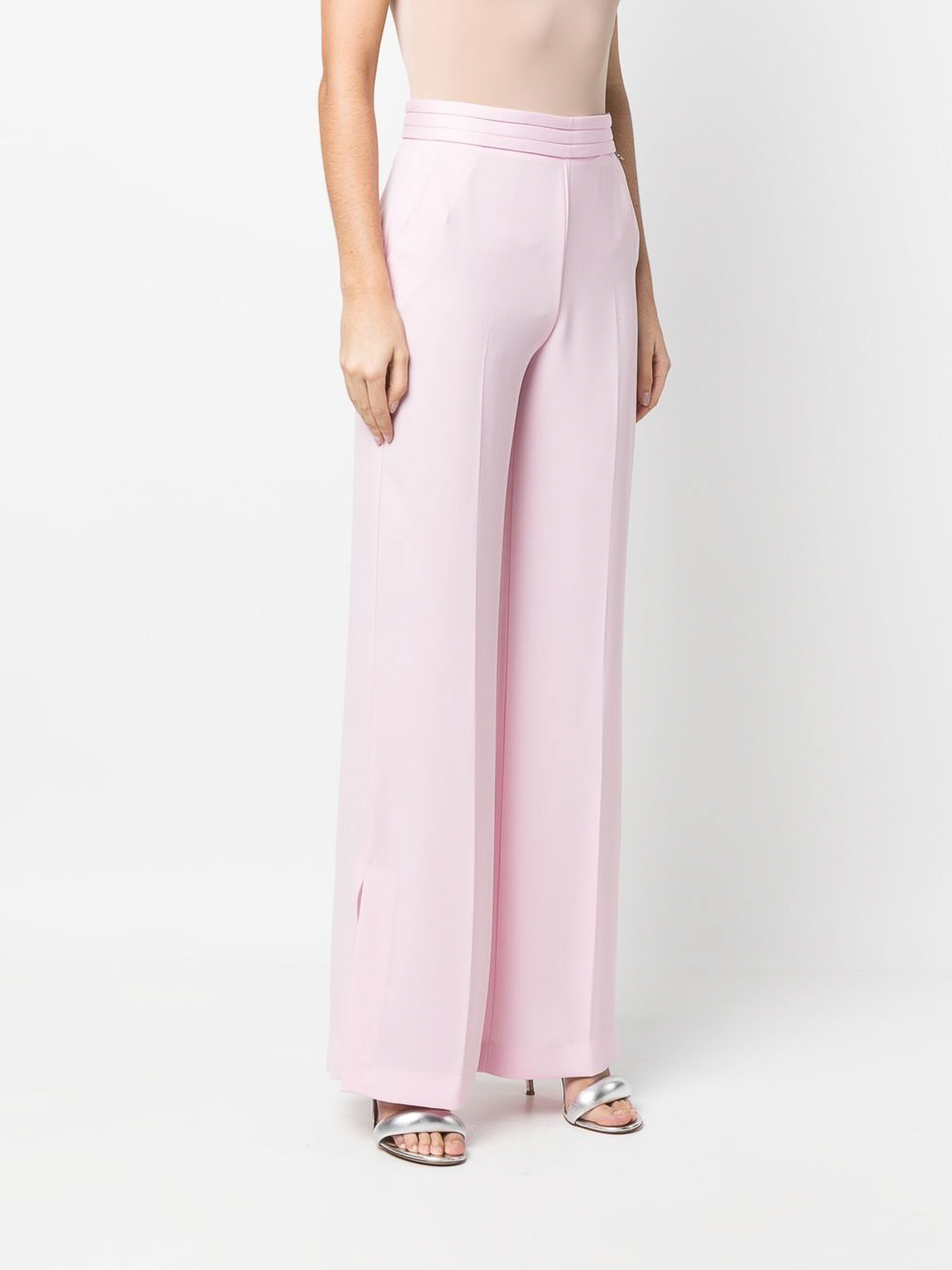 Solid High Waist Tailored Pants  Styched Fashion