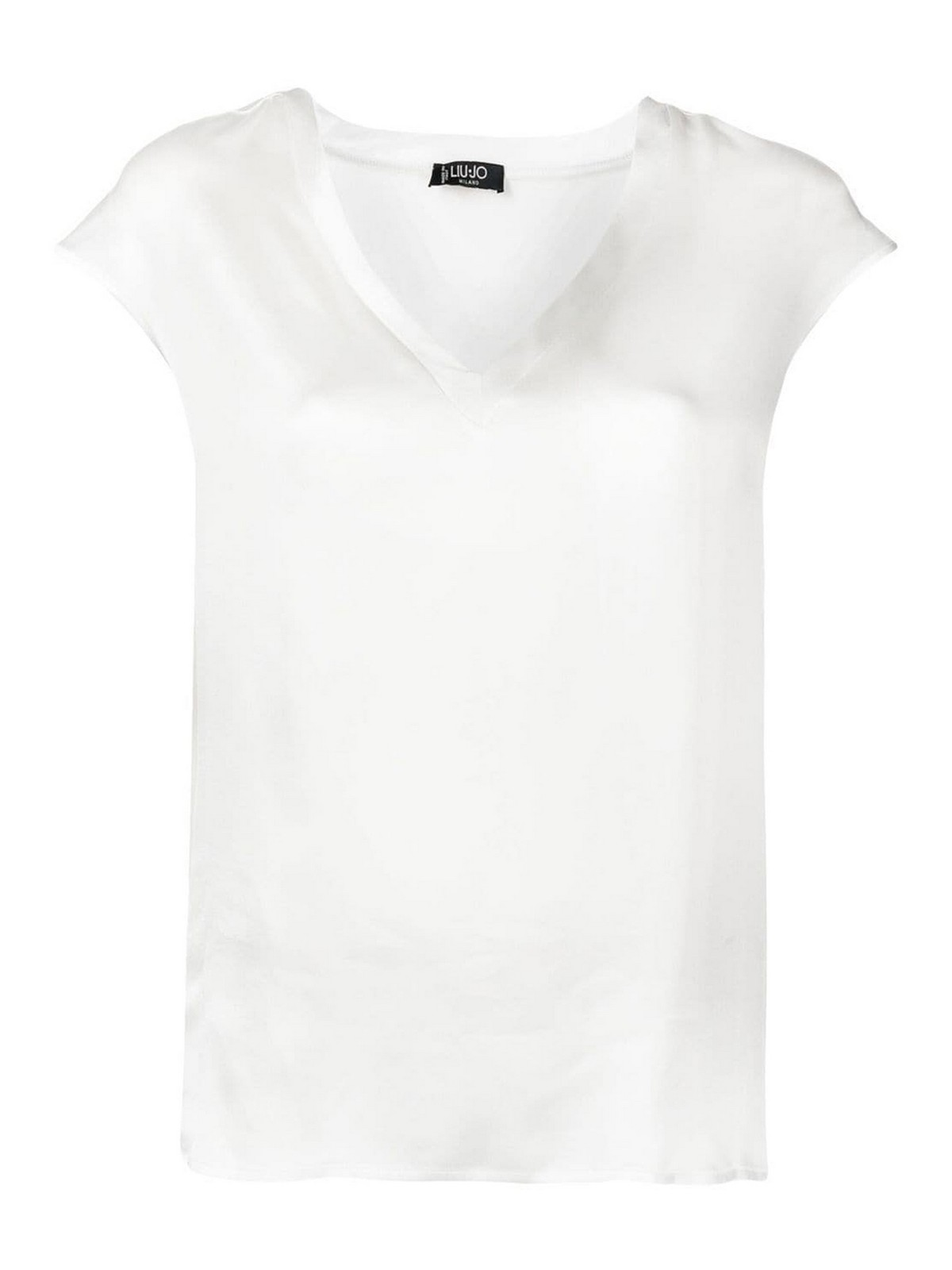 Shop Liu •jo V-neck Sleeveless Blouse In White