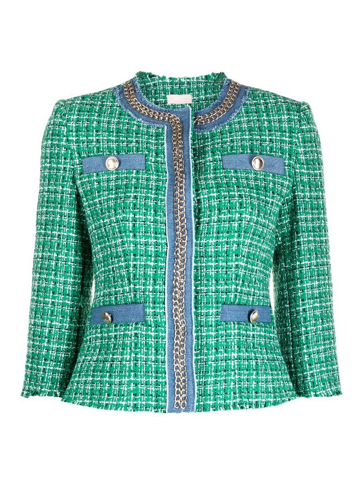 Liu Jo Crpped tweed jacket - Green - Women | WA3189T3368Q9140