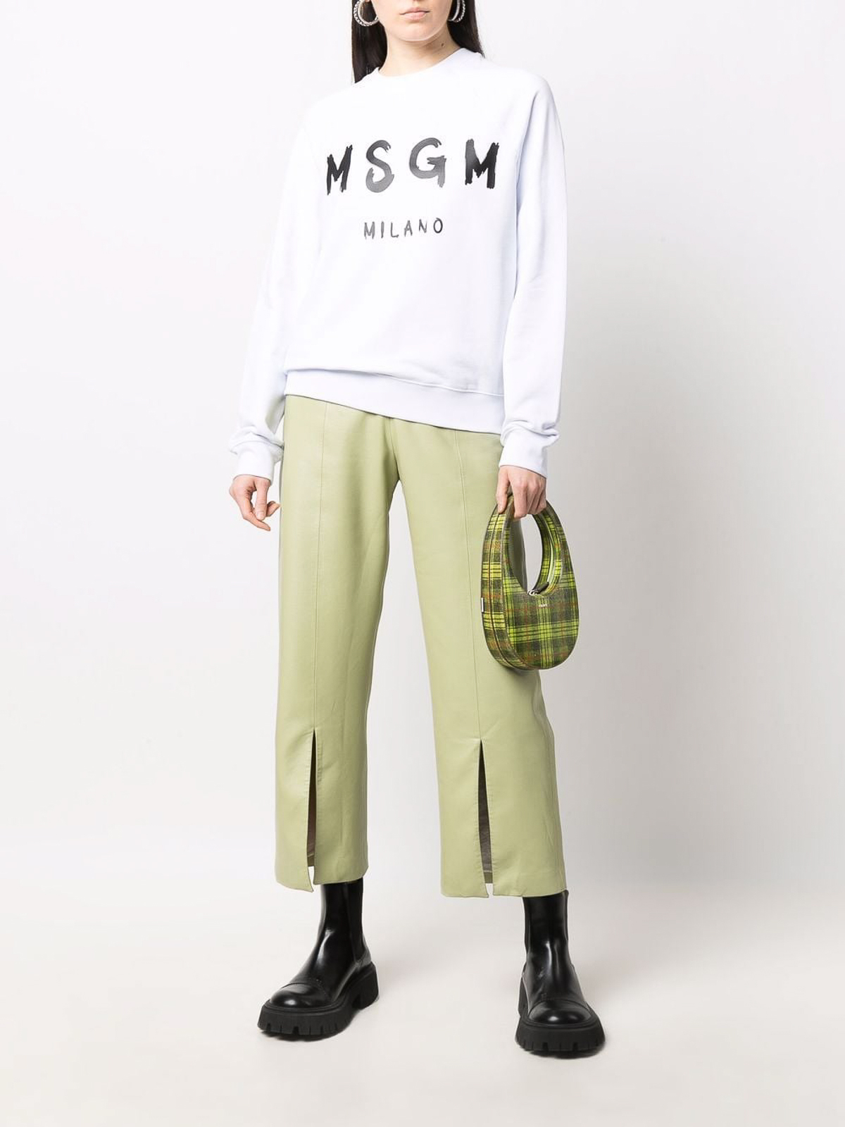 Shop Msgm Logo-print Sweatshirt In White