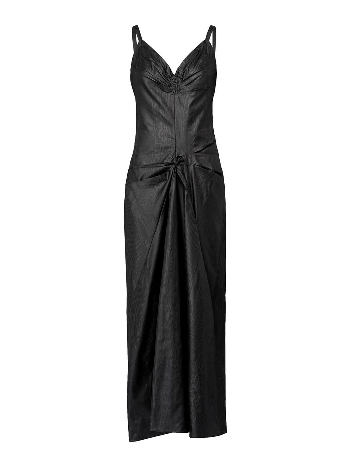 Shop Maison Margiela Ruched Midi Dress In Black