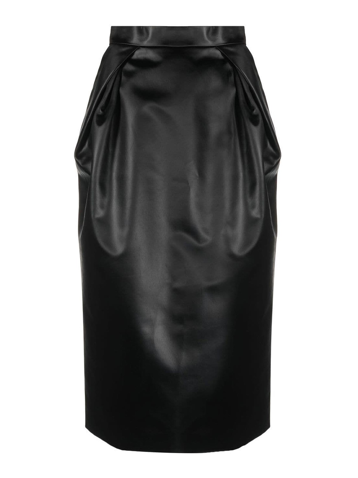 Maison Margiela Denim Midi Skirt In Negro