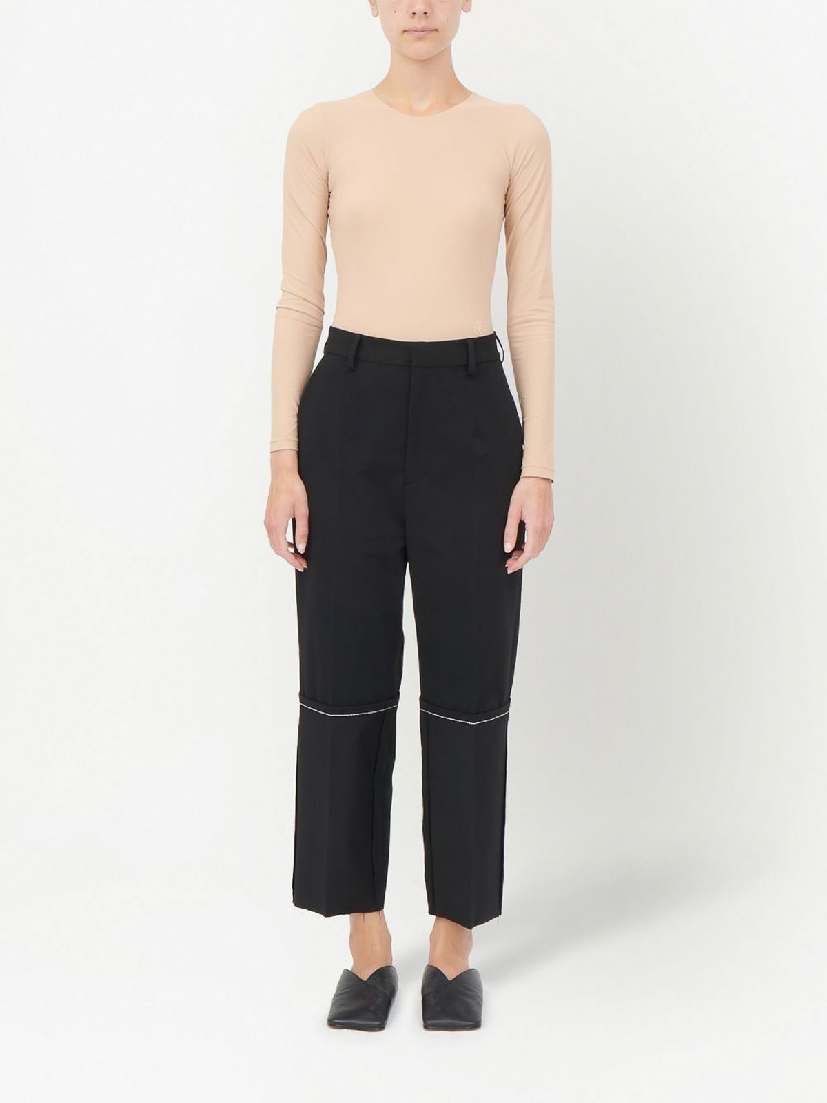 Trousers with darts and turnup hems  Massimo Dutti