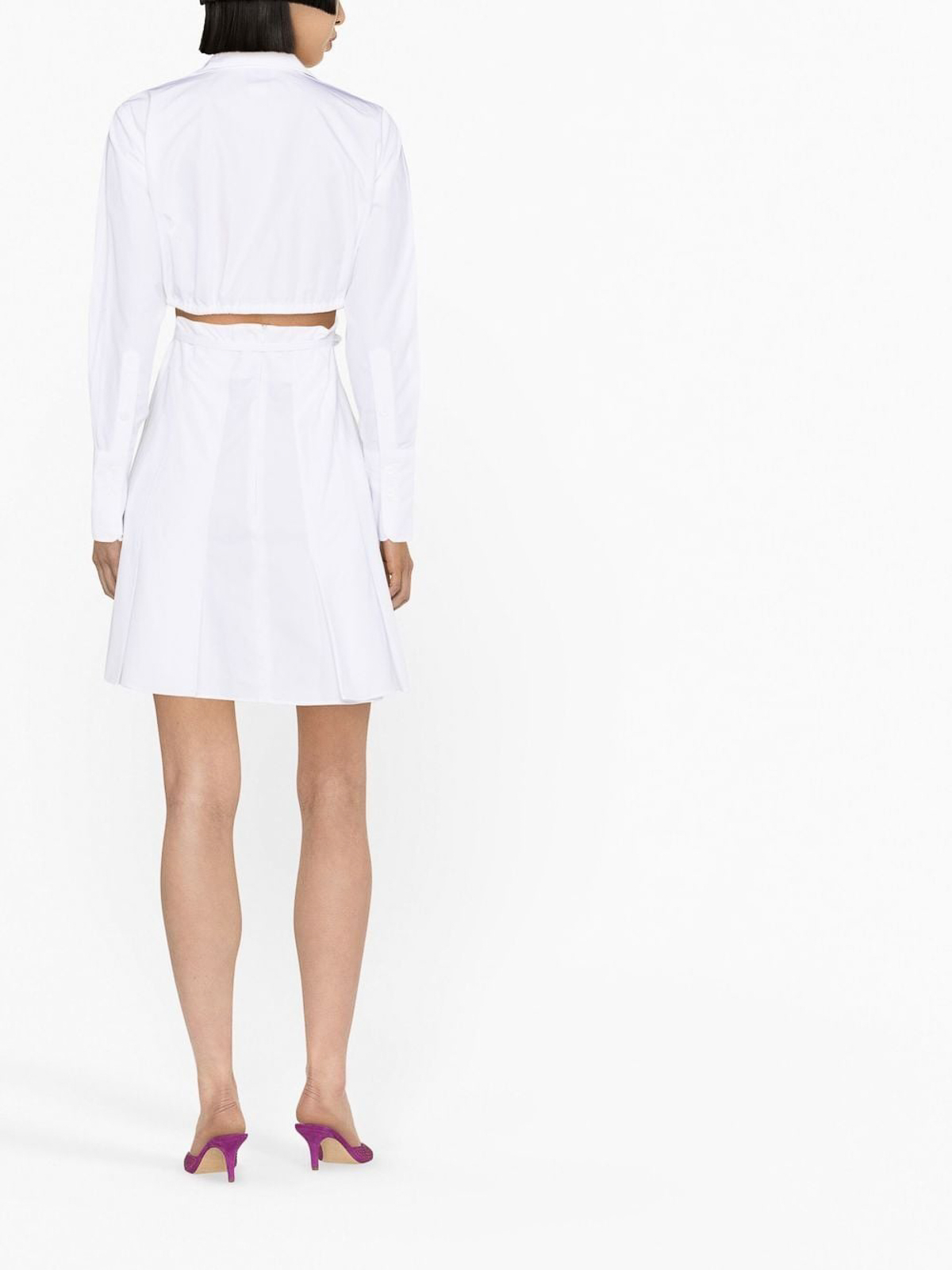 PATOU ホワイト ブラック ショートスリーブドレス